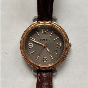 Genuine leather Fossil watch